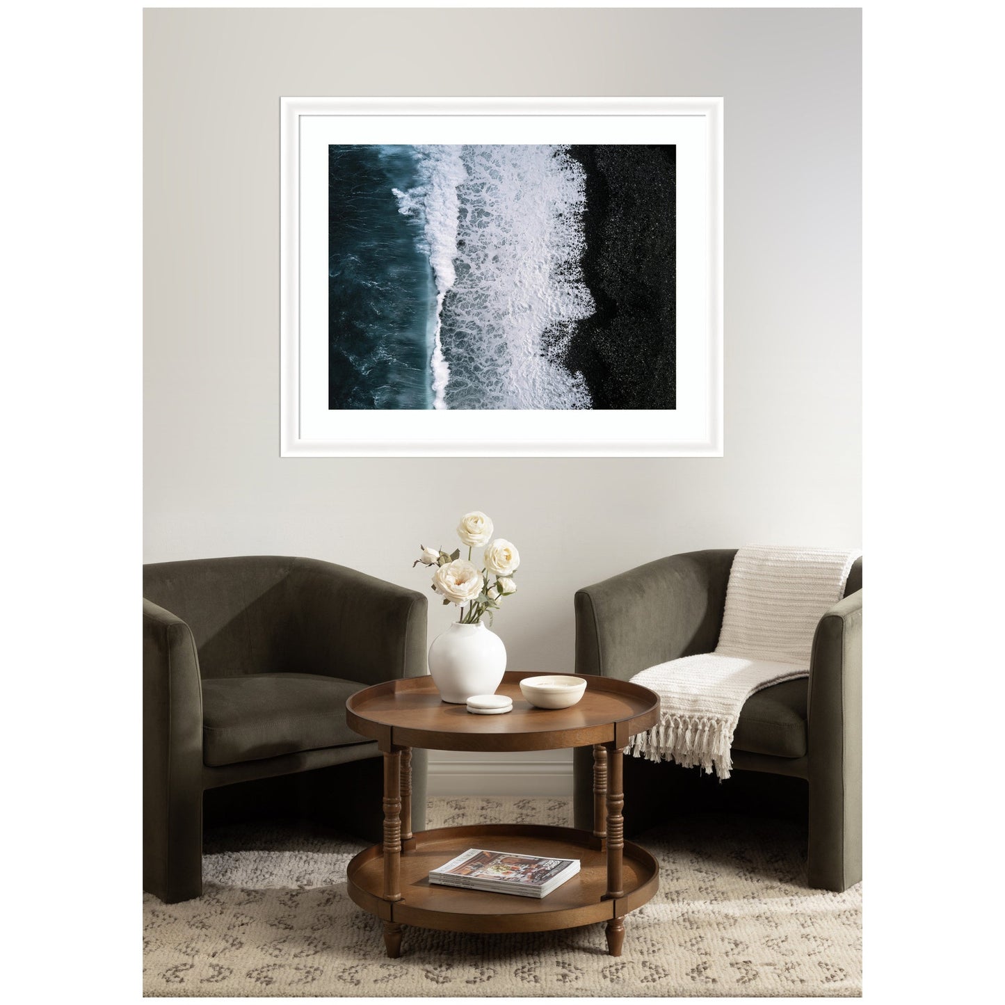 Ocean Waves Black Beach Iceland Framed Wall Art