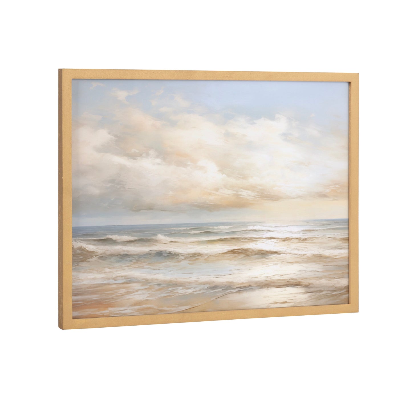 Beach Waves Sunset Coastal Framed Wall Art
