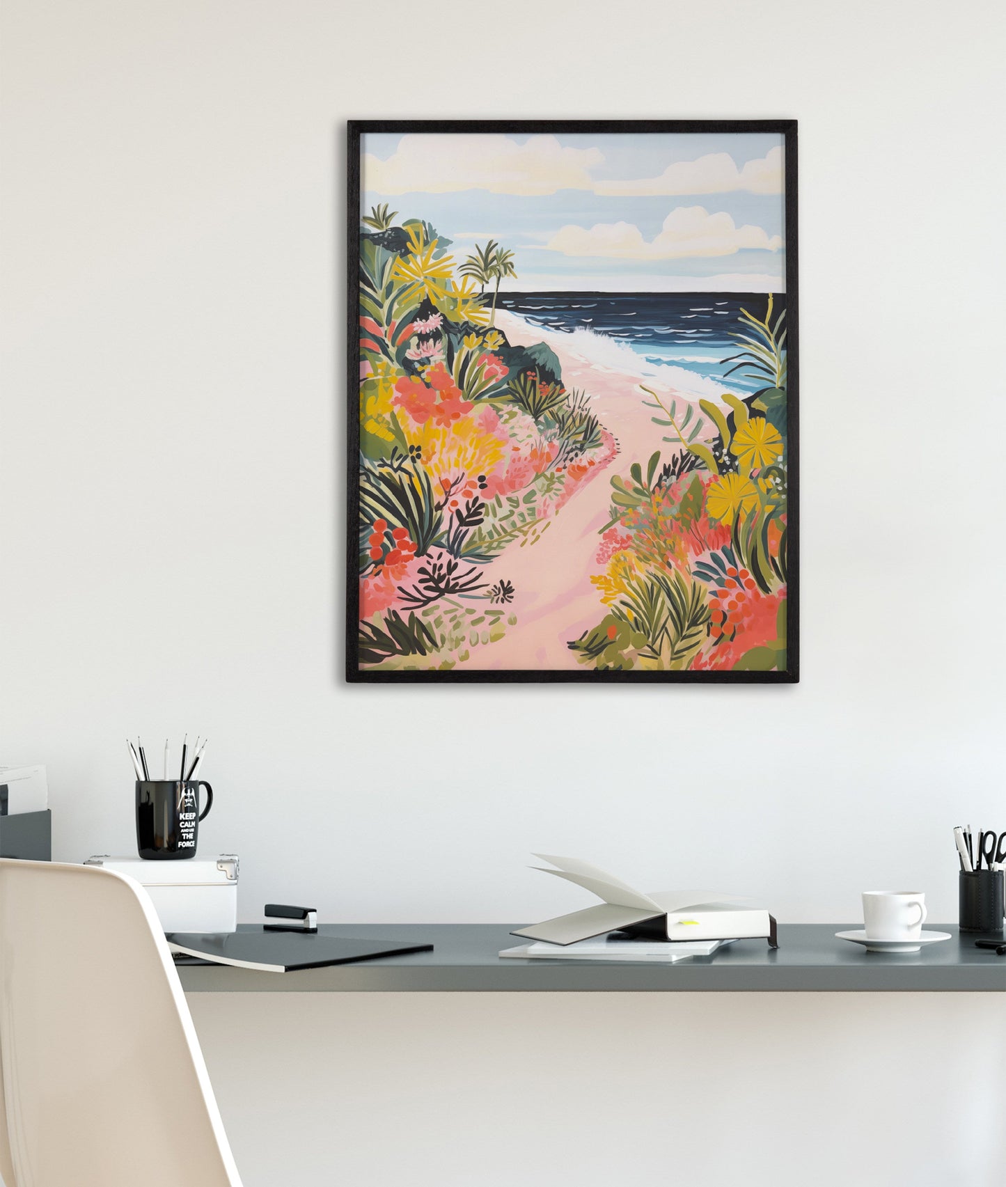 Tropical Ocean Path Coastal Framed Wall Art