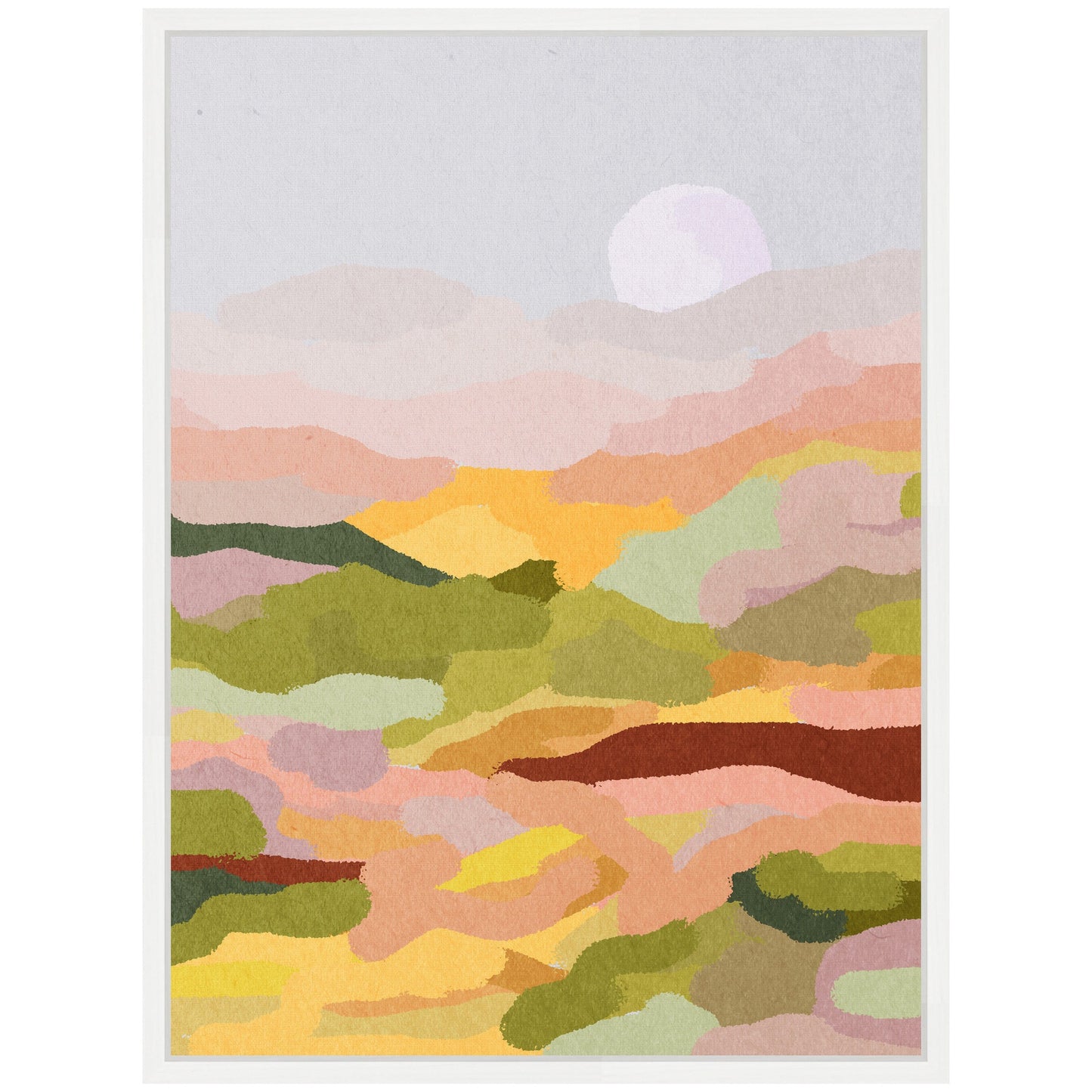 Golden Hills Landscape Framed Canvas Wall Art