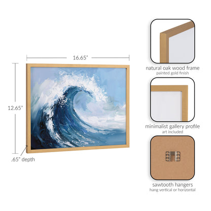Abstract Painterly Coastal Ocean Wave Framed Print