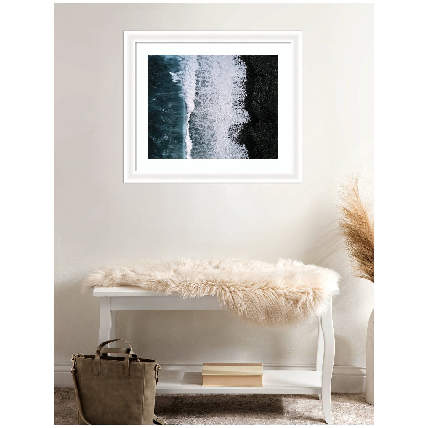 Ocean Waves Black Beach Iceland Framed Wall Art