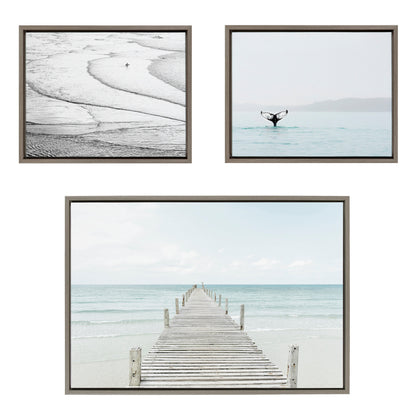 Ocean Beach Framed Canvas Art Set