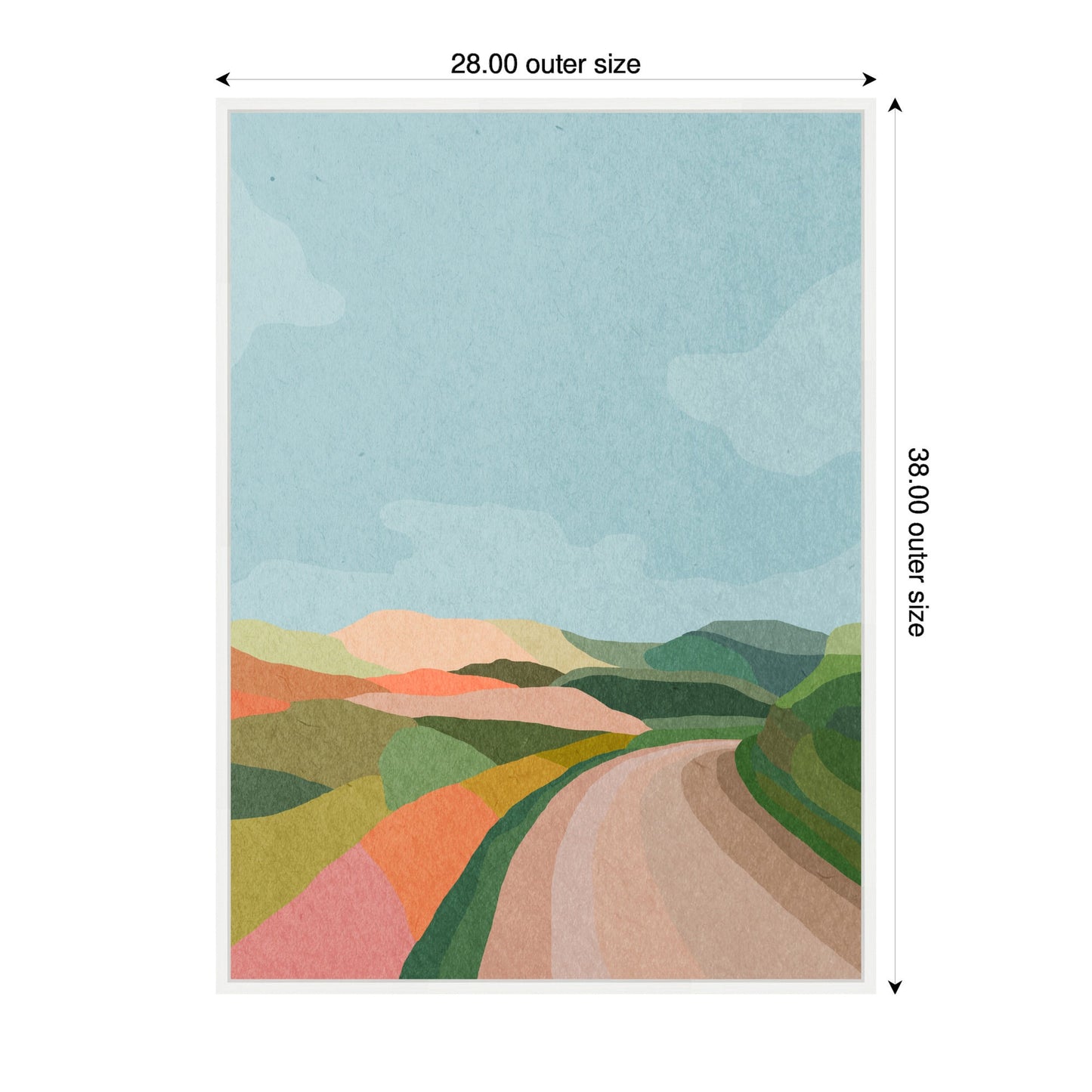 Winding Country Lane Framed Canvas Wall Art