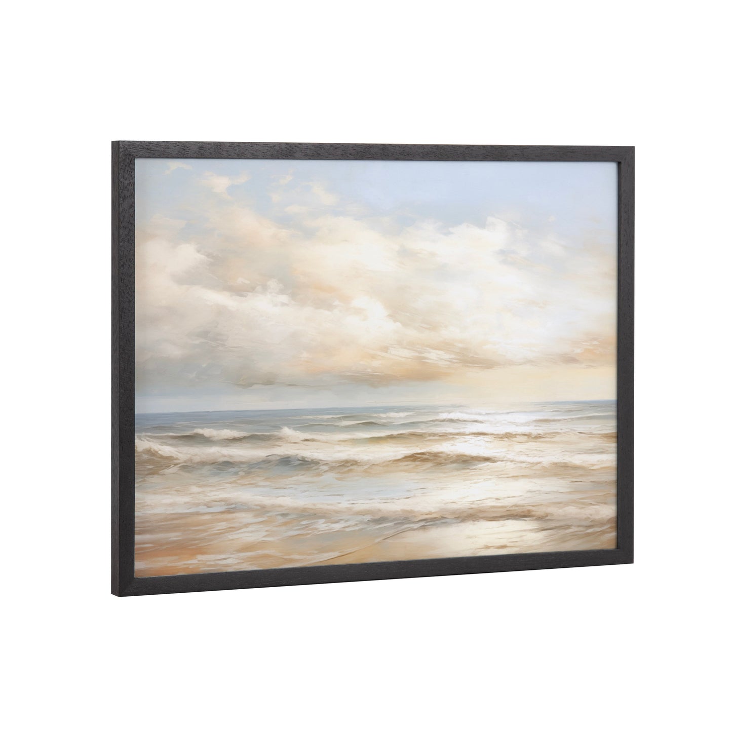 Beach Waves Sunset Coastal Framed Wall Art