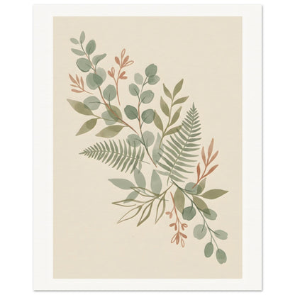 Sage Botanica Boho Botanical Print - 40x50 cm / 16x20″ / Museum-Quality Matte Paper Poster - Sparkycare