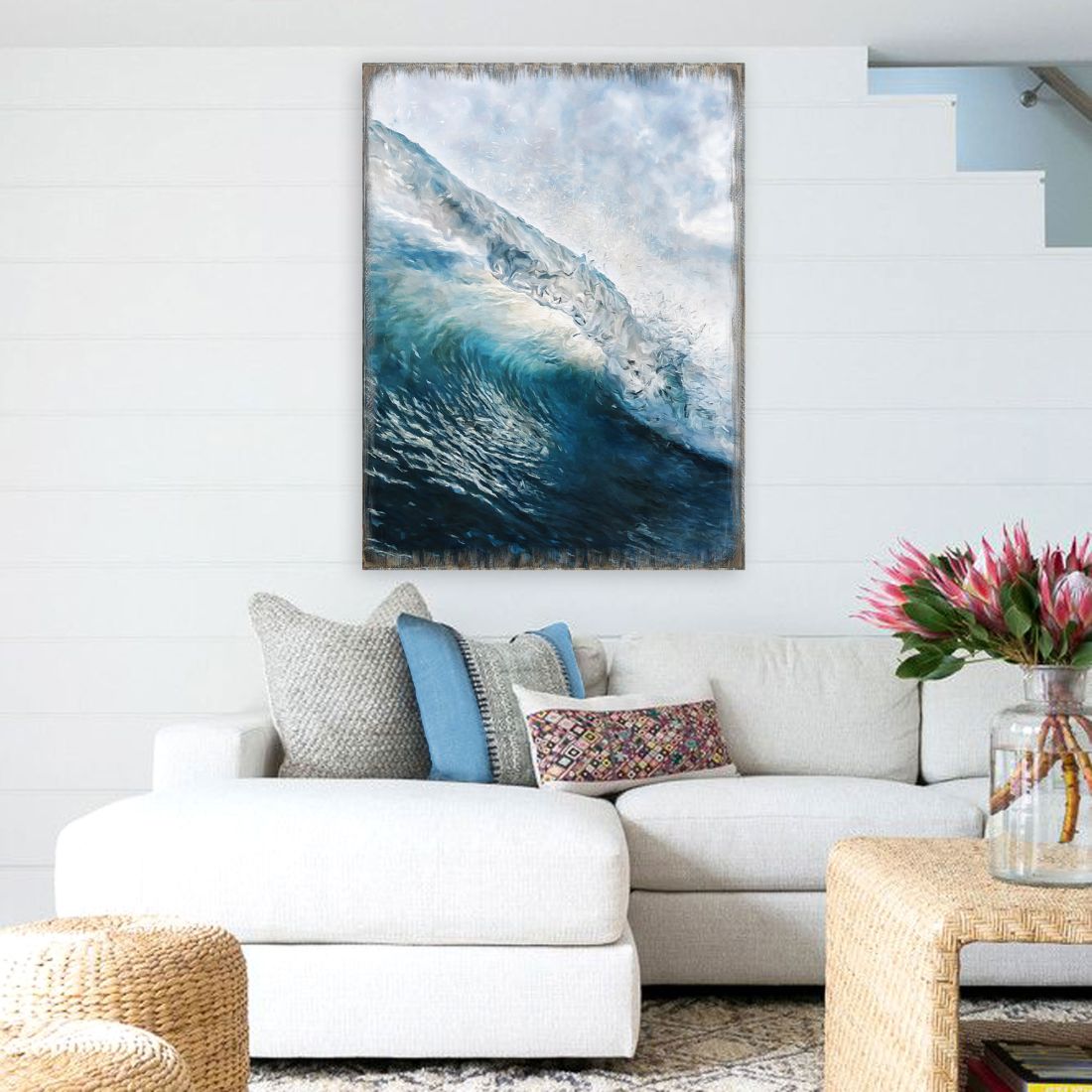 Ocean Wave Wood Wall Art, Coastal Decor