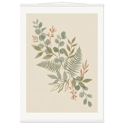 Sage Botanica Boho Botanical Print - A0 (84.1 x 118.9 cm) / Museum-Quality Matte Paper Poster with Hanger - White wall hanger - Sparkycare
