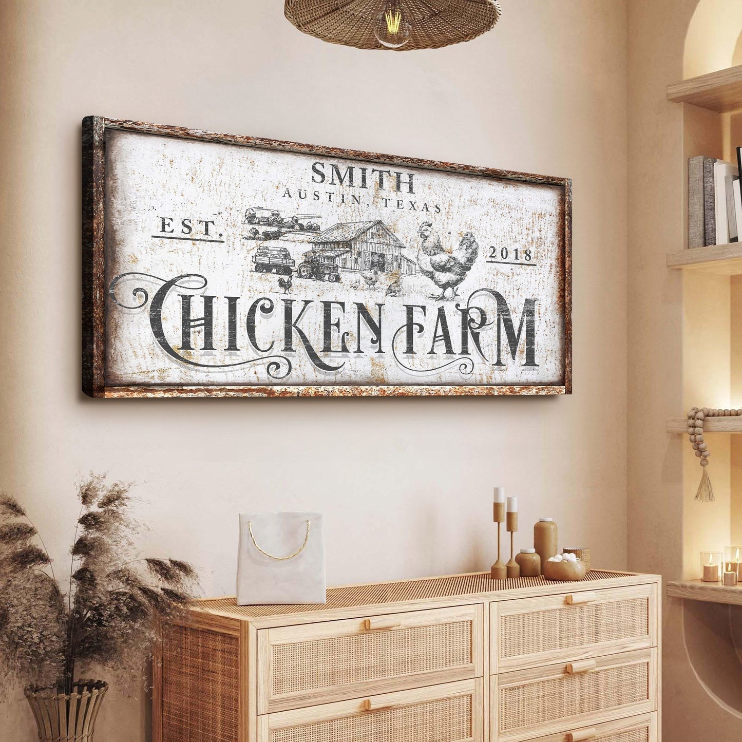 Rustic Vintage Farmhouse Canvas Wall Art IV