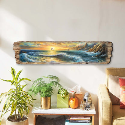 Wave Symphony Wood Wall Art, Coastal Decor