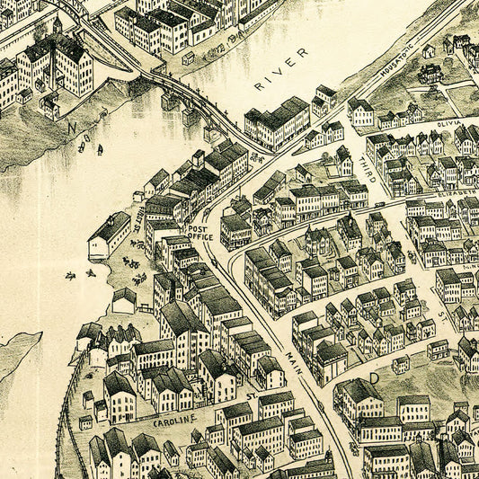 Vintage Map of Derby, Connecticut, 1898
