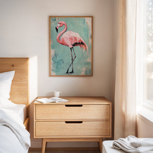 Flamingo Wall Art - Tropical Pink Bird Print