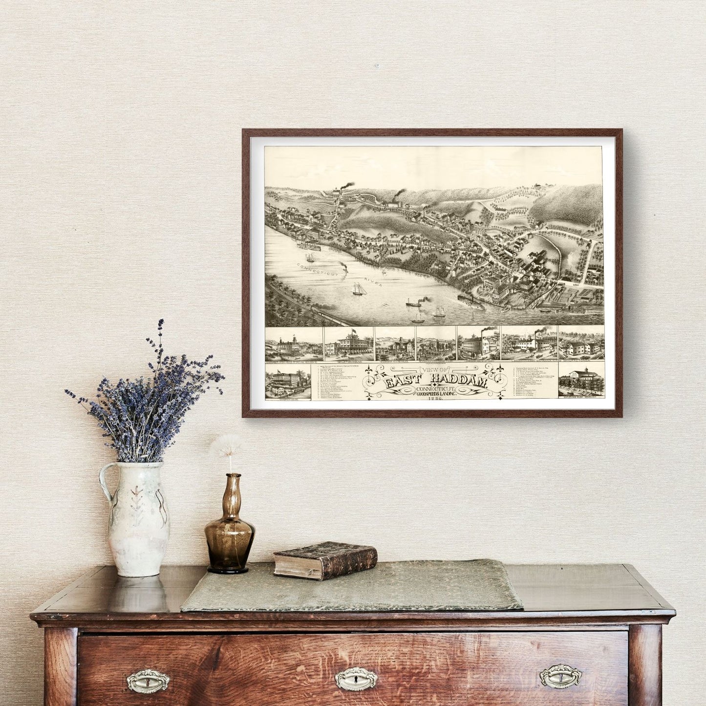 Vintage Map of East Haddam, Connecticut, 1880