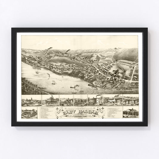 Vintage map of East Haddam, Connecticut, 1880