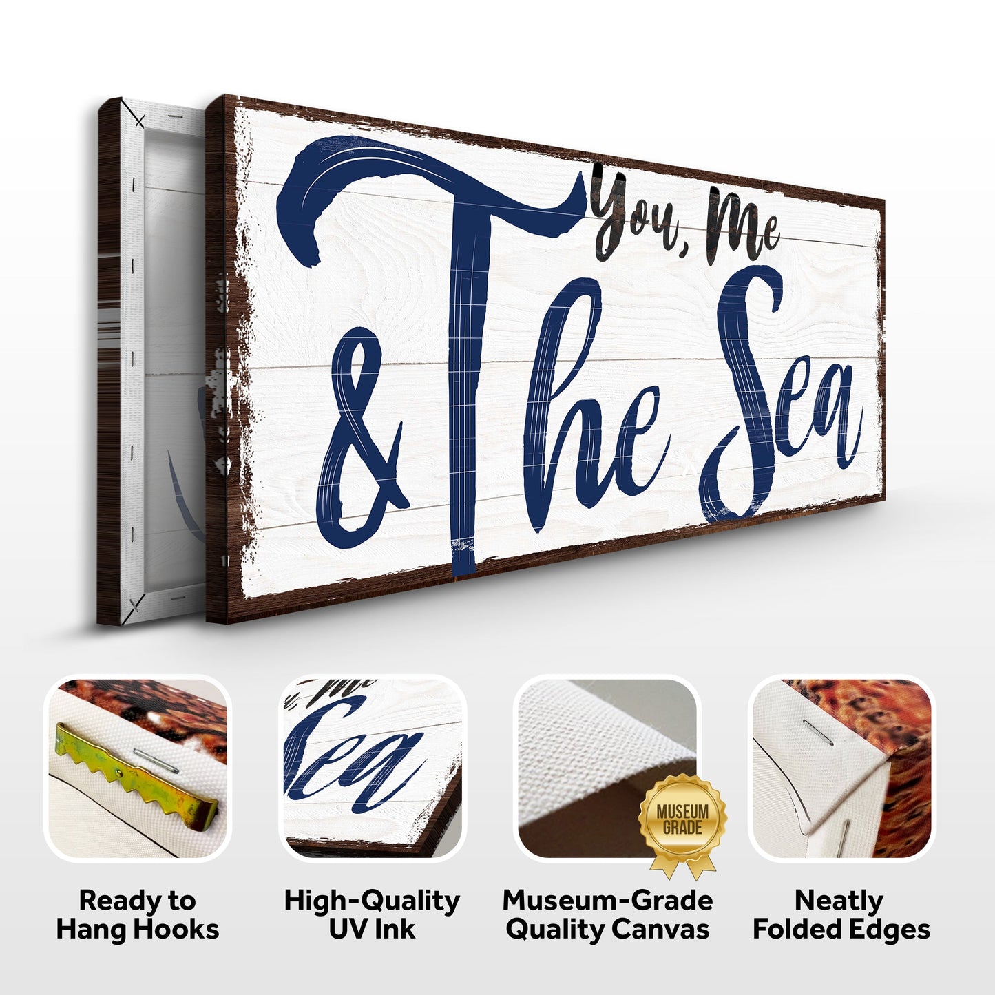 You Me and the Sea Beach Home Canvas Wall Art