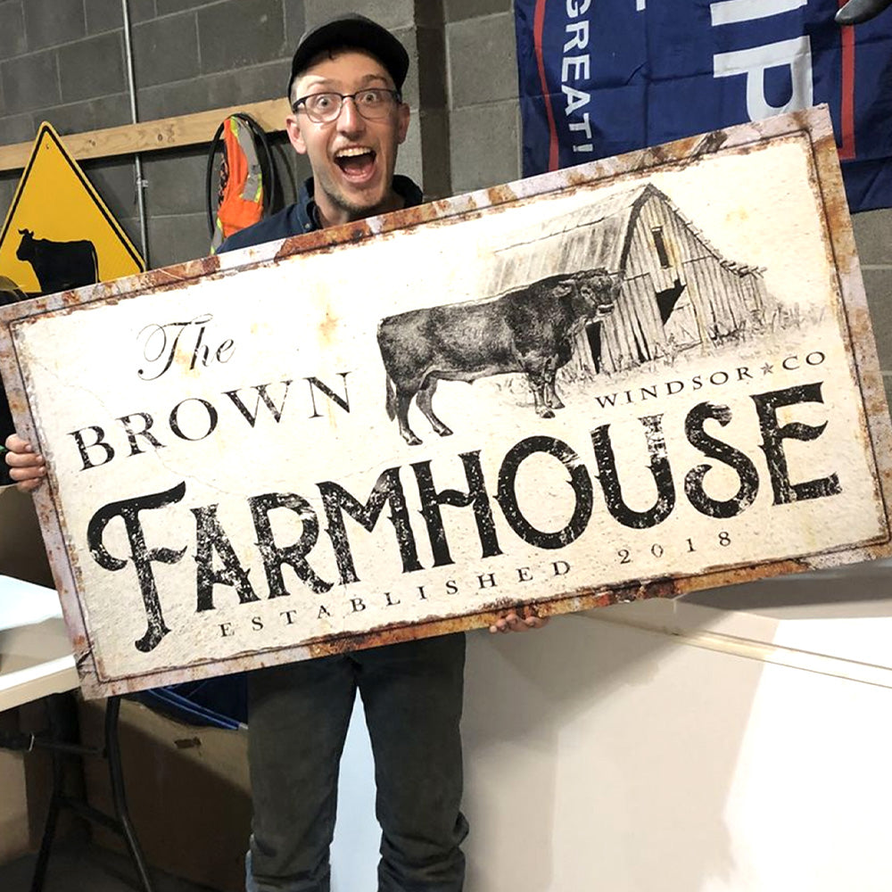 Rustic farmhouse canvas sign with country typography decor for kitchen or living room
