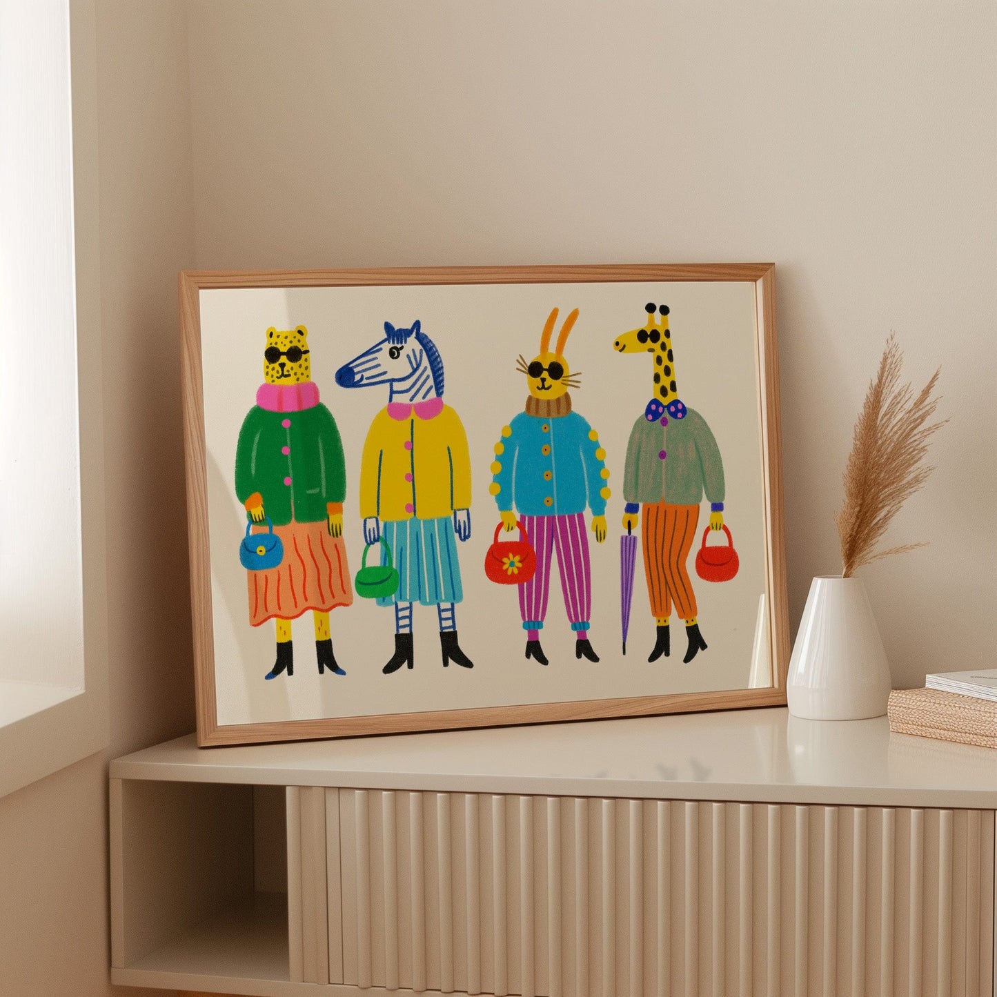 Fashion Herd Stylish Animal Friends Wall Art Print