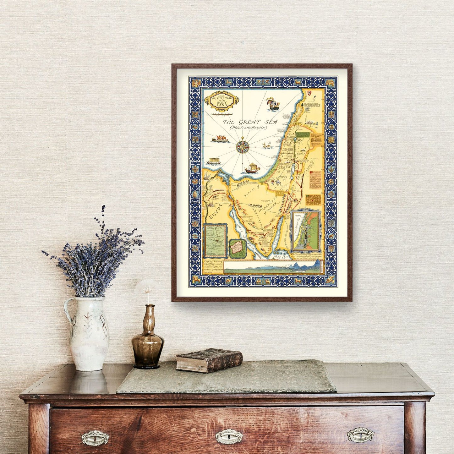 Vintage Map of the Holy Land, 1928