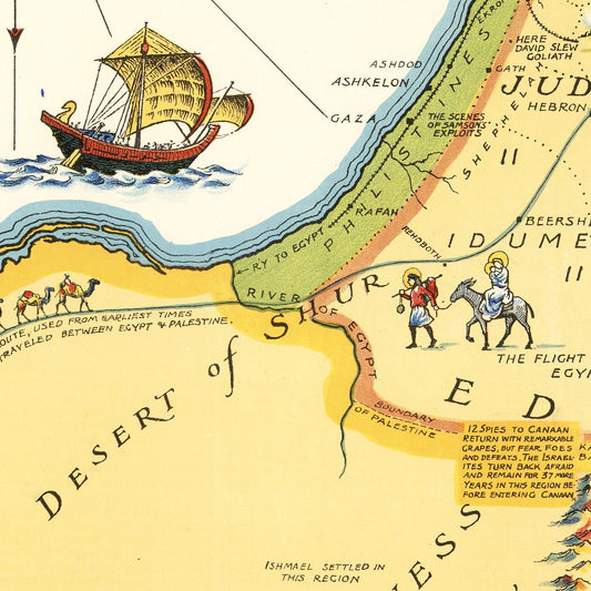 Vintage Map of the Holy Land, 1928
