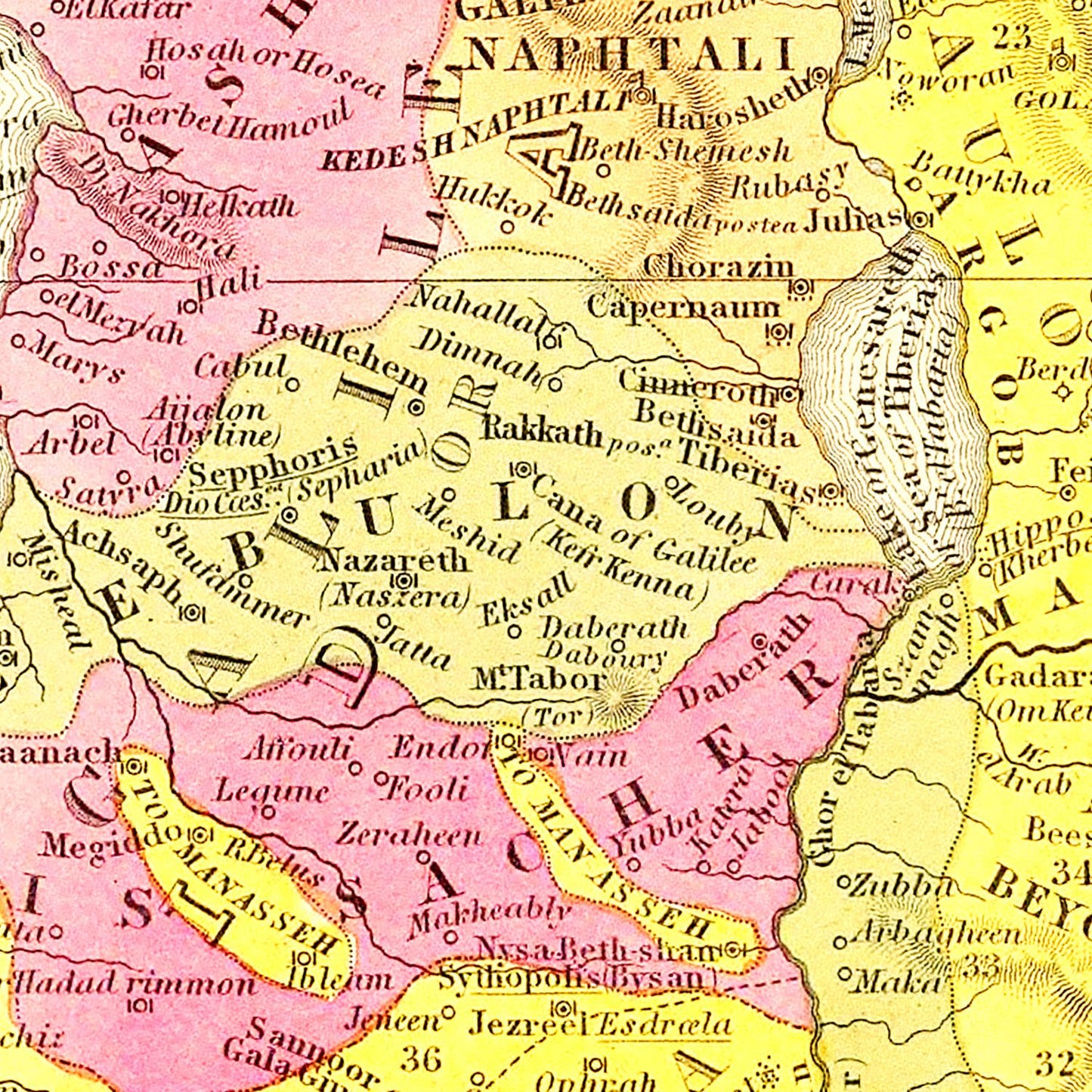 Vintage Map of Palestine, 1846