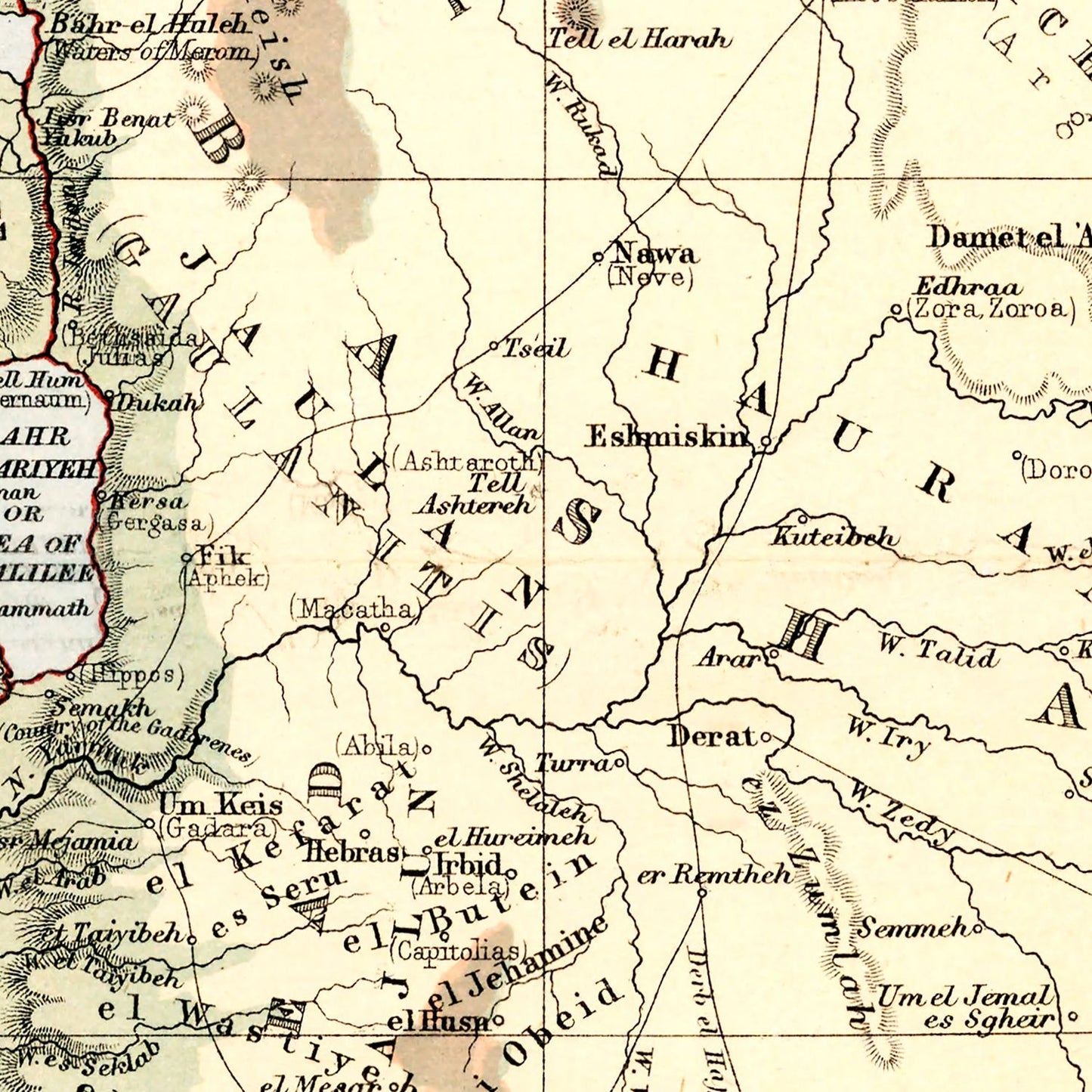 Vintage Map of Palestine, 1871
