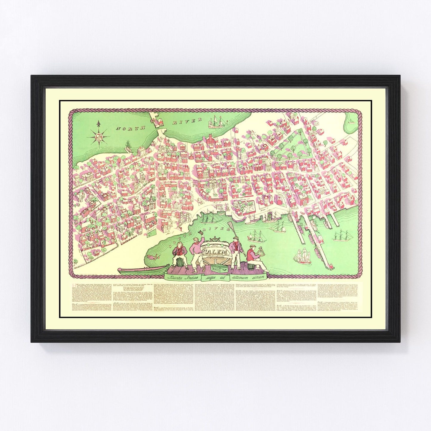 vintage map of Salem, Massachusetts, 1930