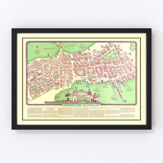 vintage map of Salem, Massachusetts, 1930