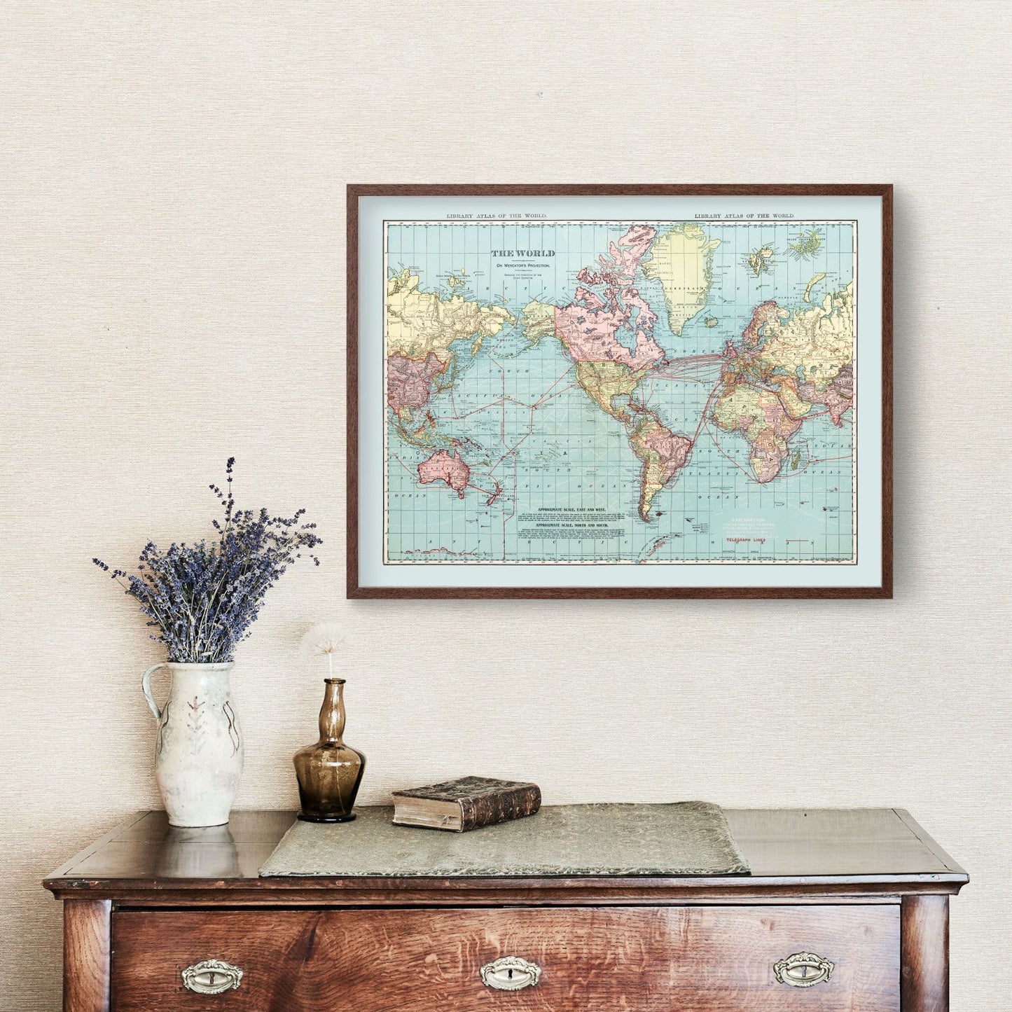 Vintage World Map, 1912