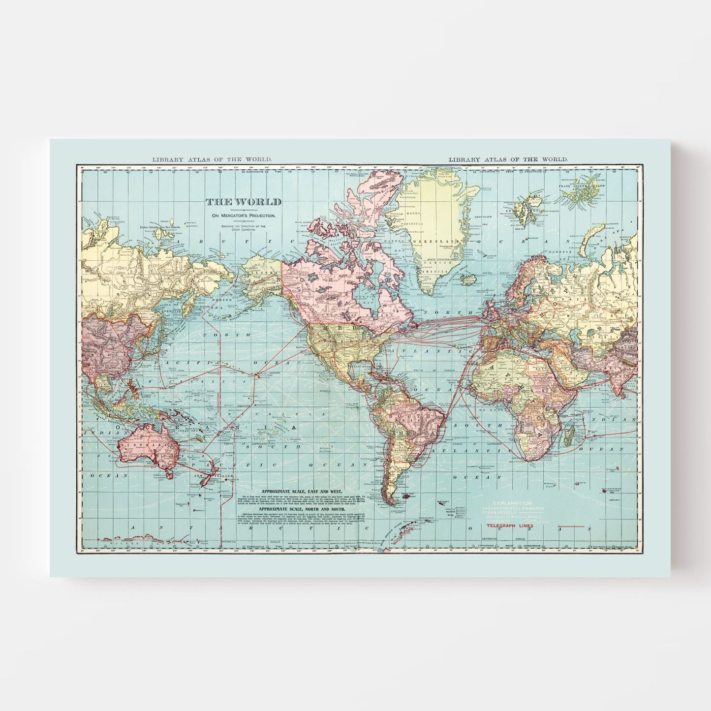 Vintage World Map, 1912