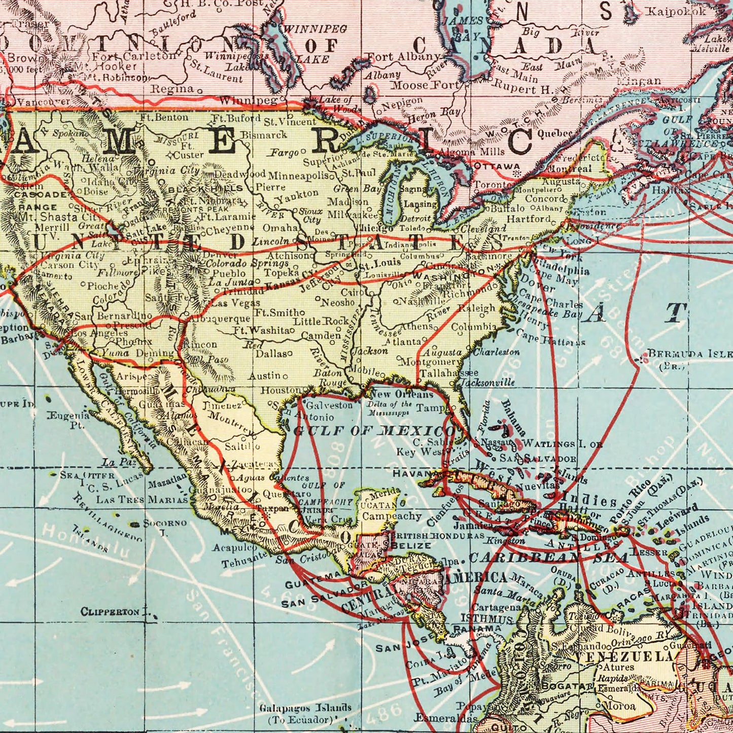 Vintage World Map, 1912