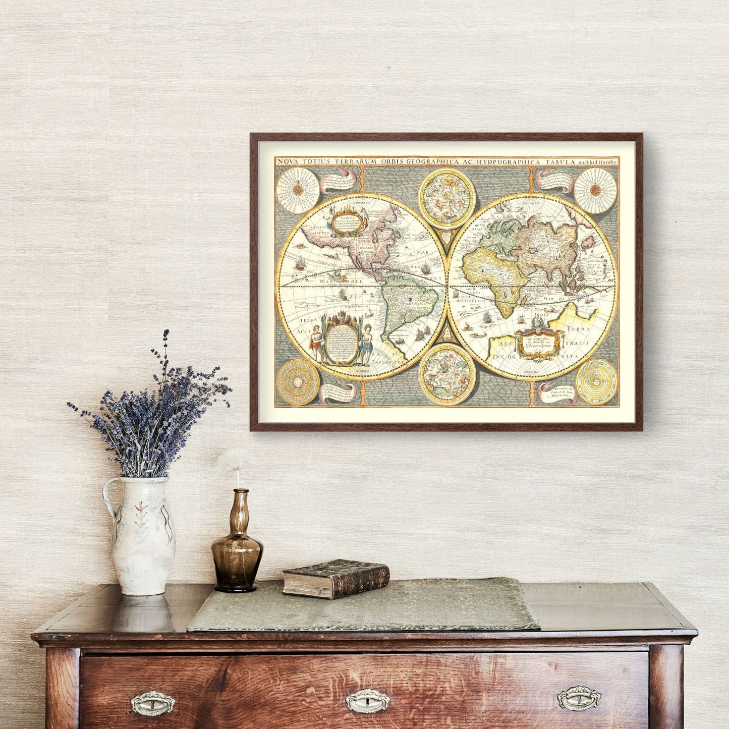 Vintage World Map, 1642