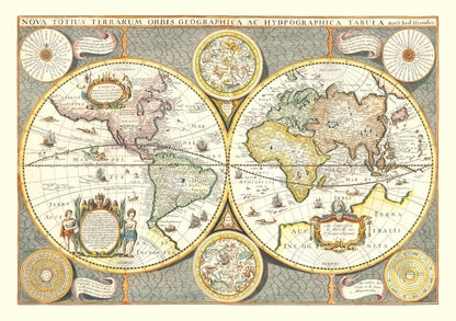 Vintage World Map, 1642