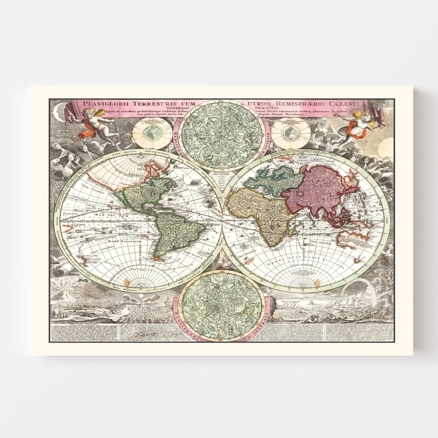 Vintage World Map, 1716
