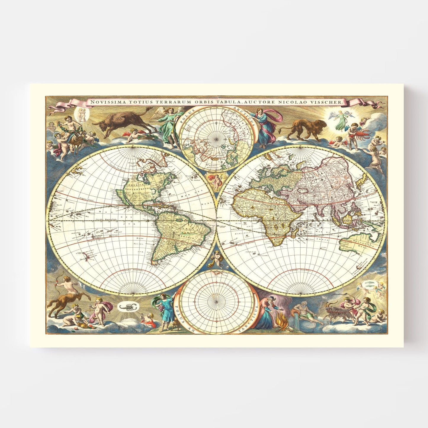 Vintage World Map, 1690
