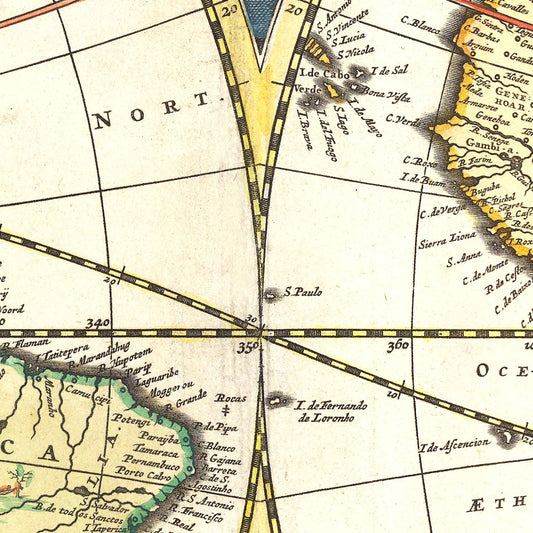 Vintage World Map, 1690