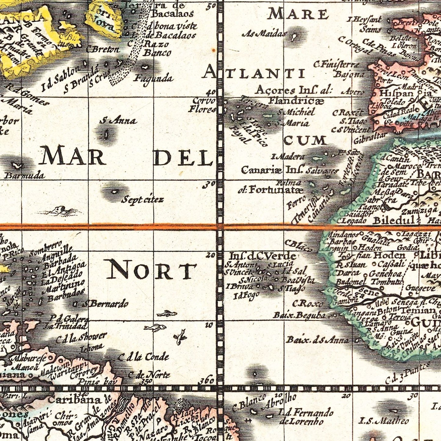 Vintage World Map, 1652