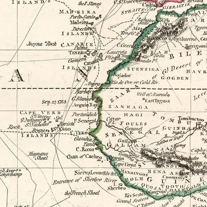 Vintage World Map, 1841