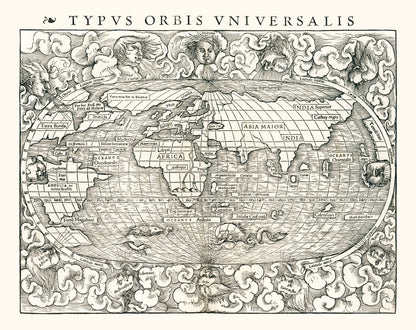 Vintage World Map, 1540