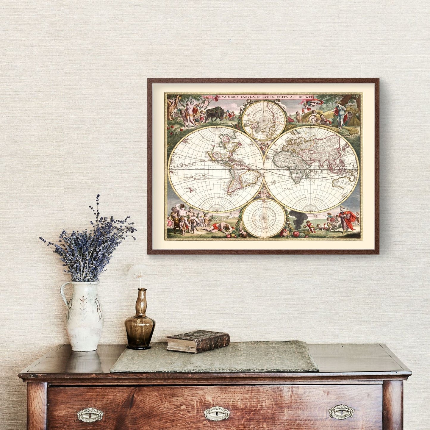 Vintage World Map, 1682