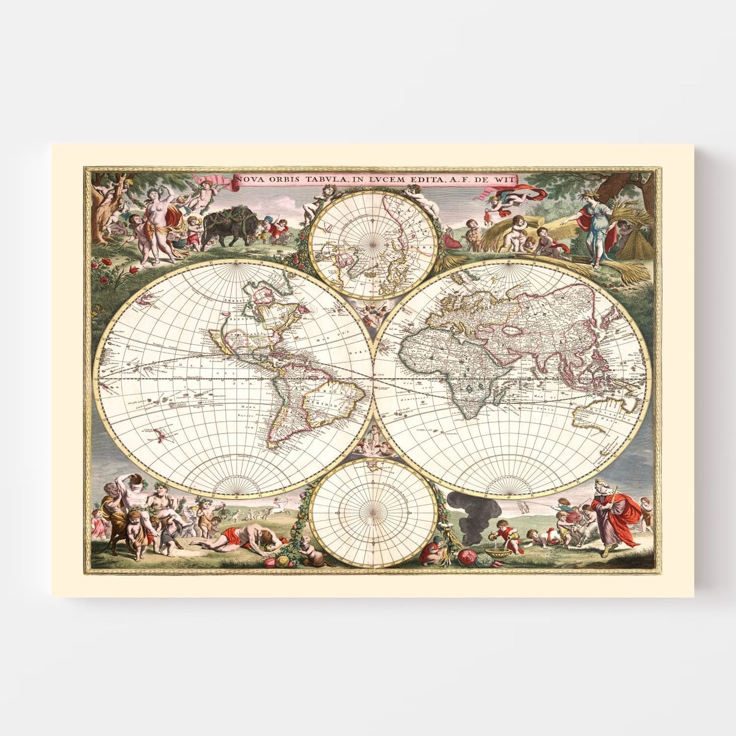 Vintage World Map, 1682