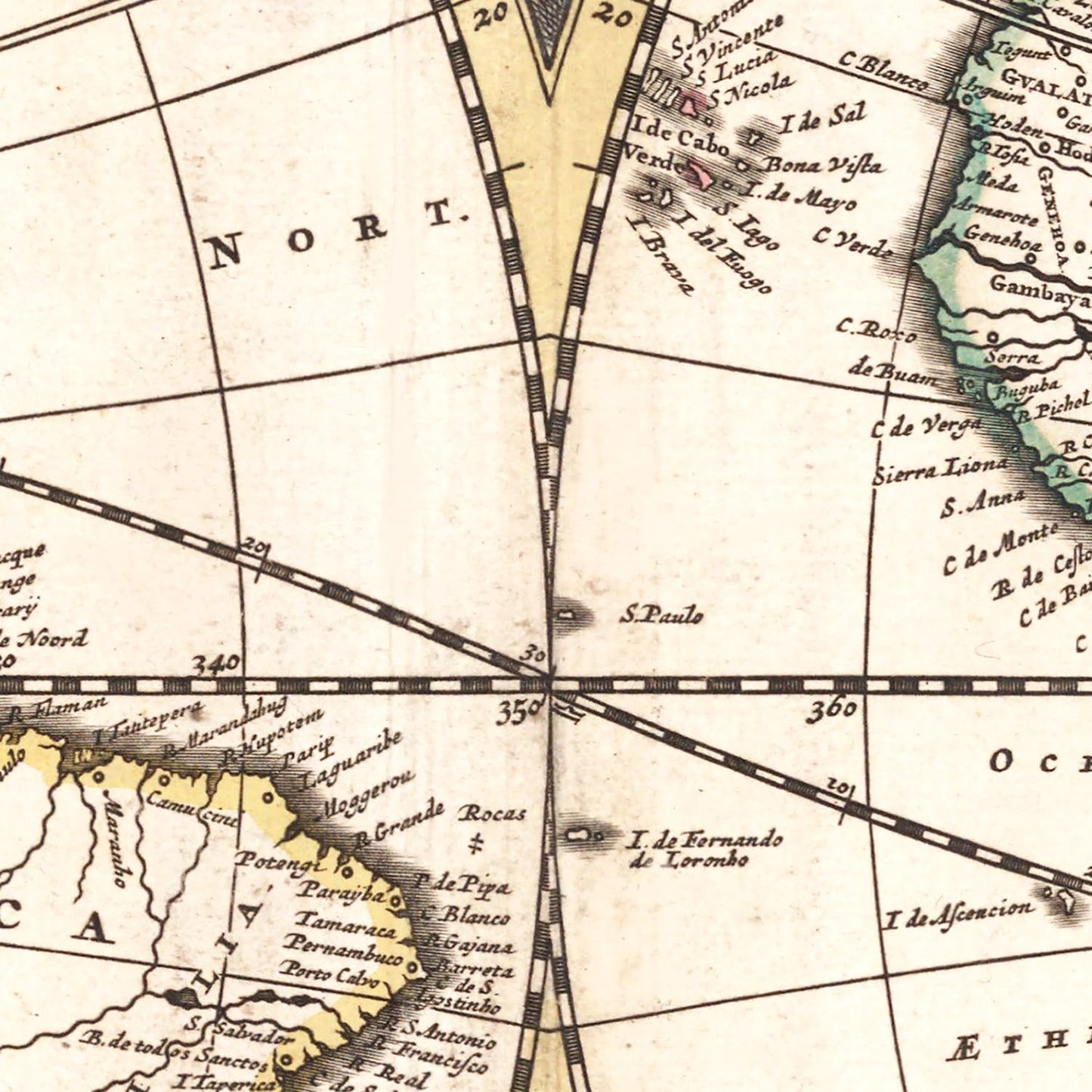 Vintage World Map, 1682