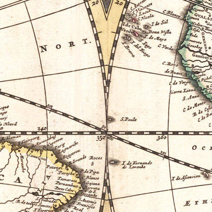 Vintage World Map, 1682