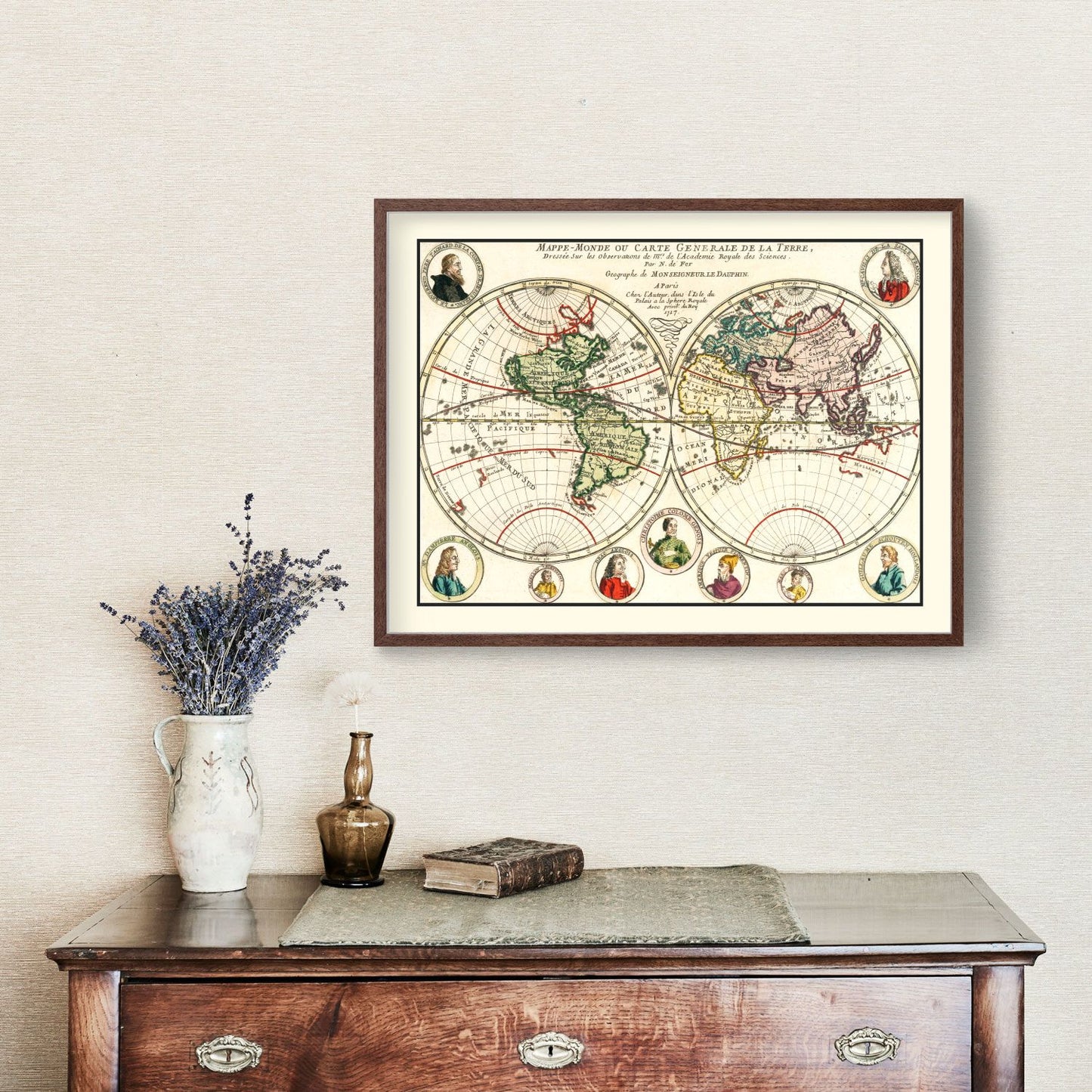Vintage World Map, 1717