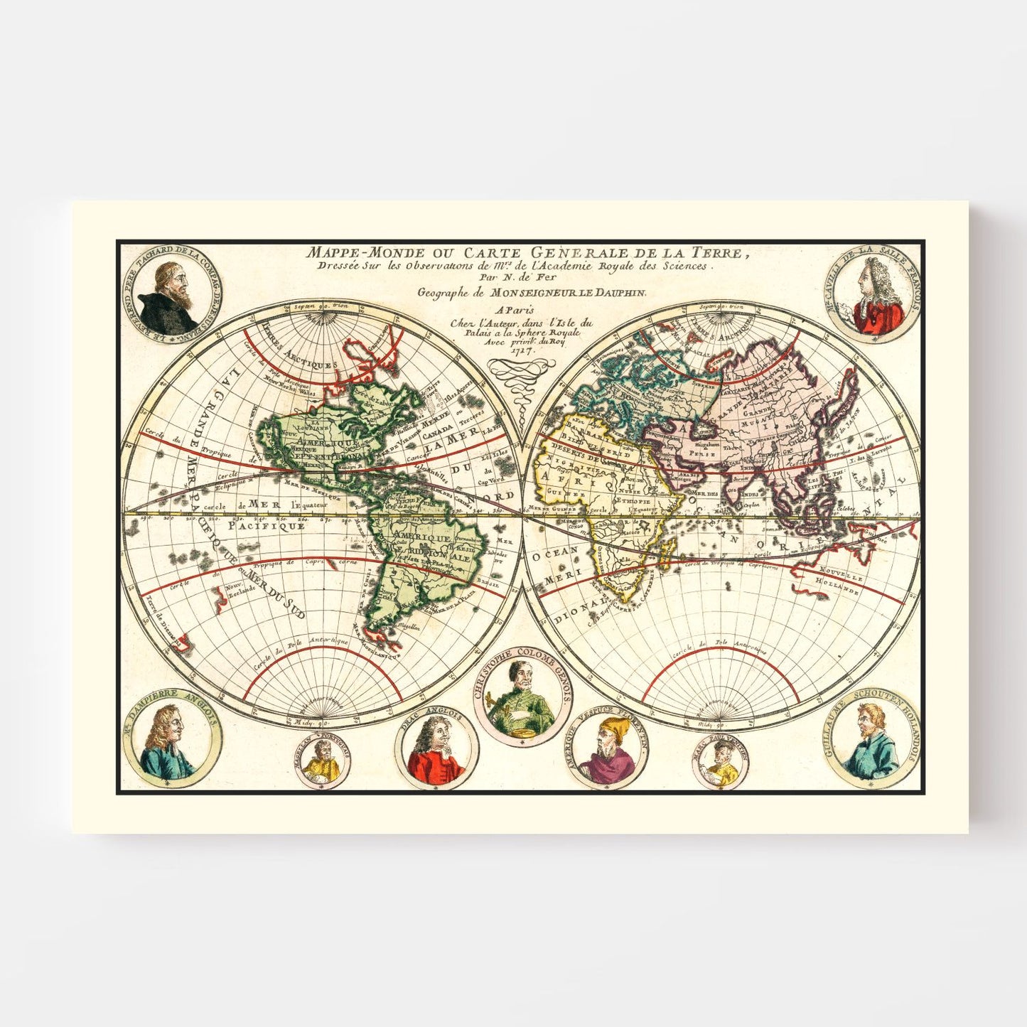 Vintage World Map, 1717