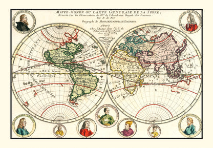 Vintage World Map, 1717