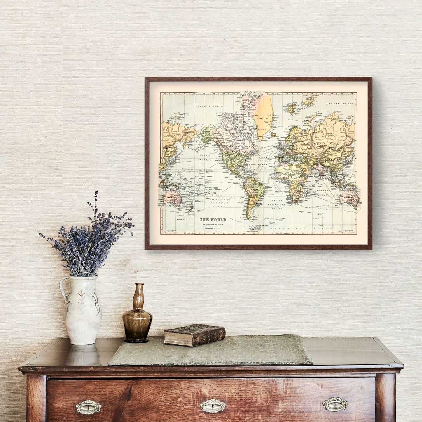 Vintage World Map, 1892