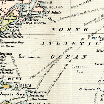 Vintage World Map, 1892