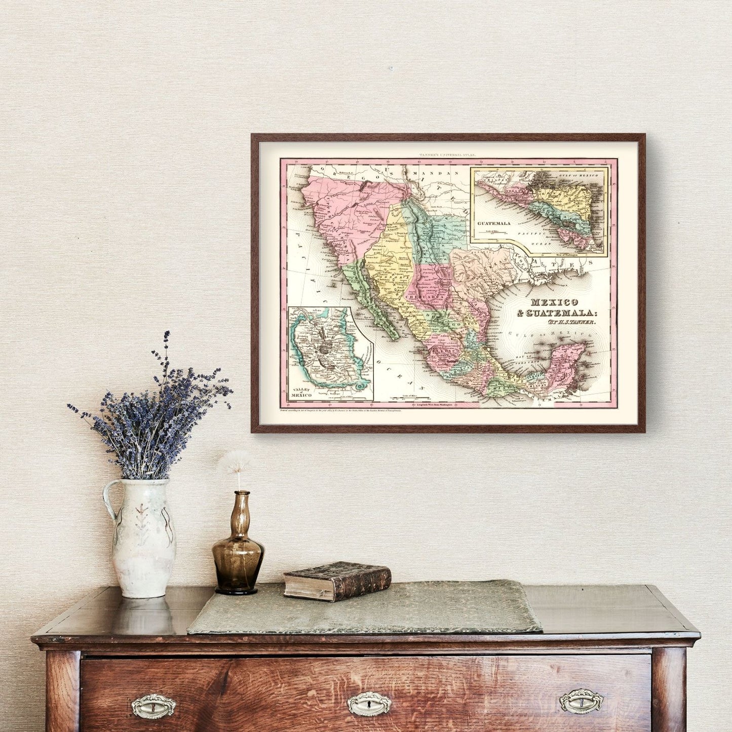 Vintage Map of Mexico and Guatemala, 1834