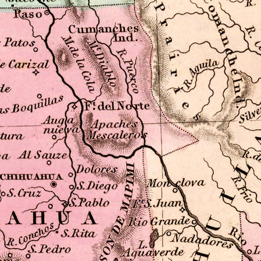 Vintage Map of Mexico and Guatemala, 1834