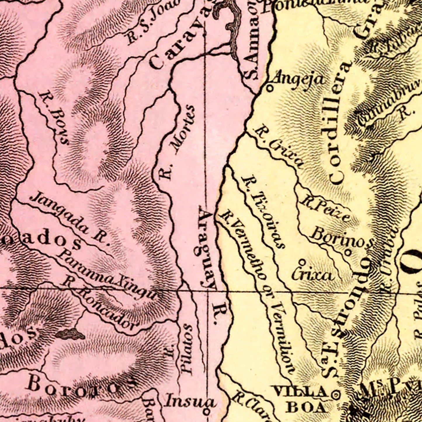 Vintage Map of Brazil 1842